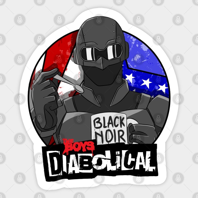 black noir the boys diabolical Sticker by super villain